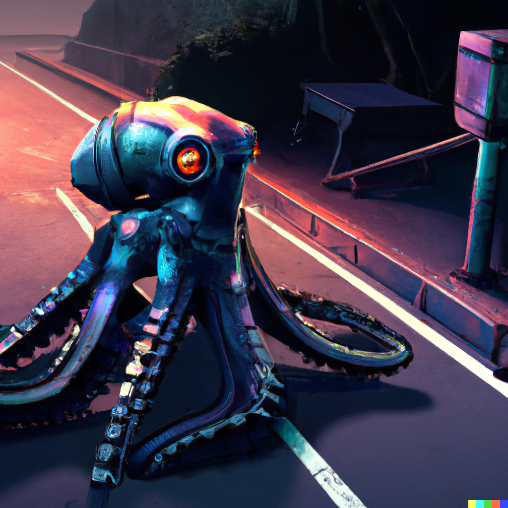 Cover image for 33 images of octopus exoskeleton explorations with DALL-E 2